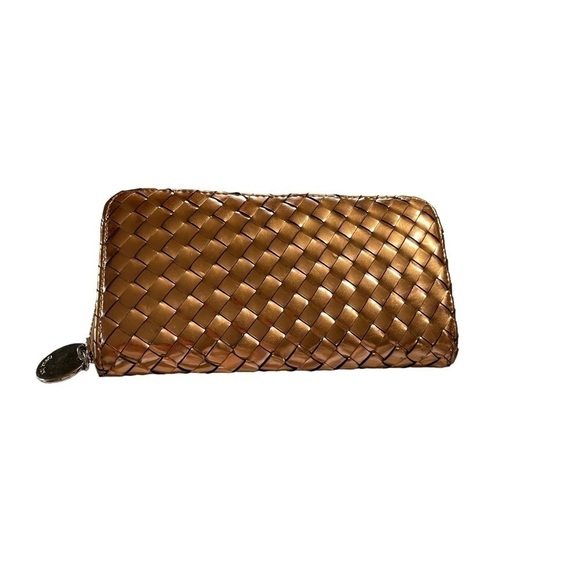 Deux LUX SUNSET ROSE GOLD WOVEN ZIP AROUND WALLET - Picture 2 of 8